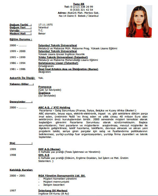 Cv Örnekleri Dikkat Edilecek Hususlar