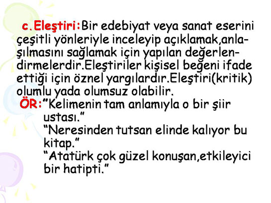 Eletiri rnekleri